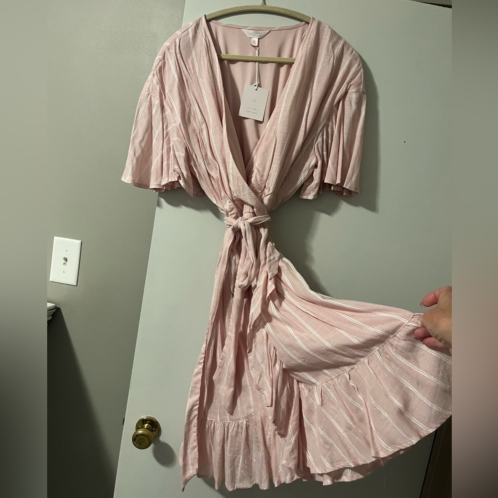 Pink wrap dress
